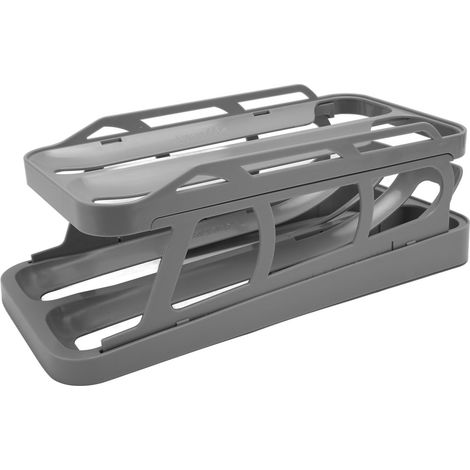 Distributeur d'œufs 2 étages, porte-œufs gain de place, organiseur à œufs roulants pour réfrigérateur, gris (1/5)