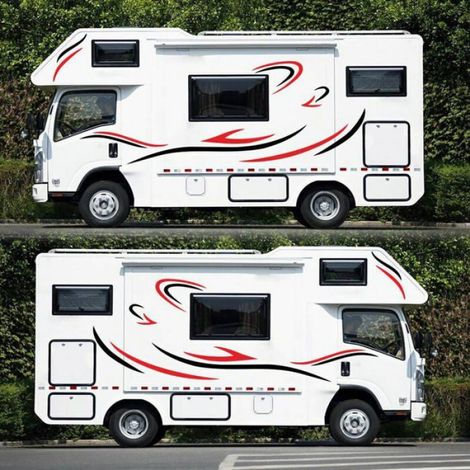Autocollant carrosserie auto-adhésif pour voiture, autocollants graphiques latéraux pour camion, remorque, camping-car et caravane (1/4)
