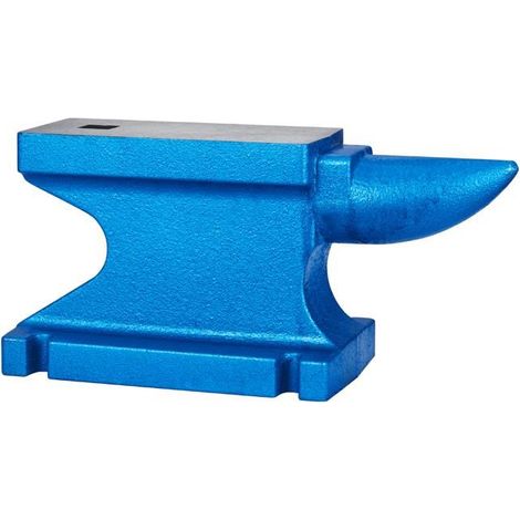 Enclume en fonte bleue - 24,9 kg - Surface de travail 22 x 10,5 cm - Trou carré - Corne (1/5)