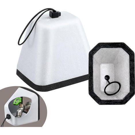 CCYKXA Anti-freeze cover for outdoor taps, white foam, large waterproof protective cover for taps, insulating outdoor garden cover, winter frost protection, wind resistant (1/5)