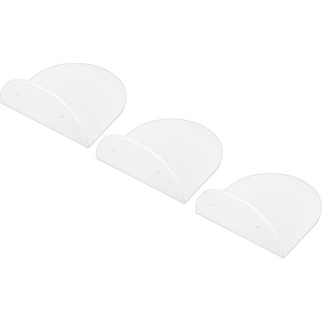 Lot de 3 Étagères Flottantes en Acrylique pour Enceintes, Support Mural Imperméable pour Caméra Bébé, Petite Horloge Réveil, Blanc (1/5)