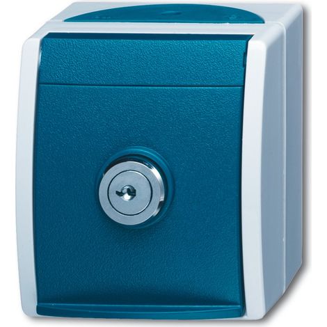 Busch-Jaeger 2083-0-0822 toma de corriente CEE 7/3 Azul, Blanco (1/2)