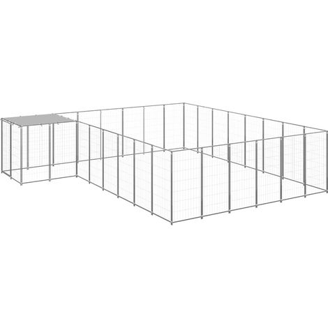 Maison Exclusive - Gabbia per Cani Argento 15,73 m² in Acciaio (1/5)