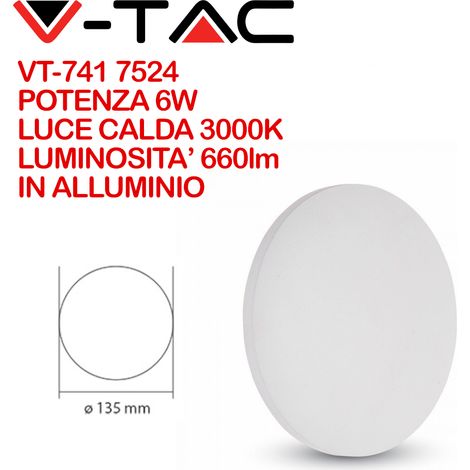 Lampada da muro Led 6W luce indiretta IP65 V-TAC VT-741 3000K 660 lumens (1/5)