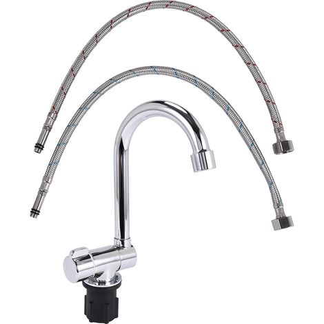 de Cuisine Pliable 360 Dgree Rotation Évier D'Eau Mitigeur Eau Froide et Chaude Mitigeur pour Bateau Rv (1/5)