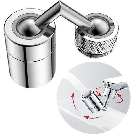 Robinet à rotation 360°, aérateur de robinet à rotation 720°, pommeau de douche réglable 2 positions avec filtre à mailles 4 couches, pour M22-M24 (1 pièce)CJY (1/5)