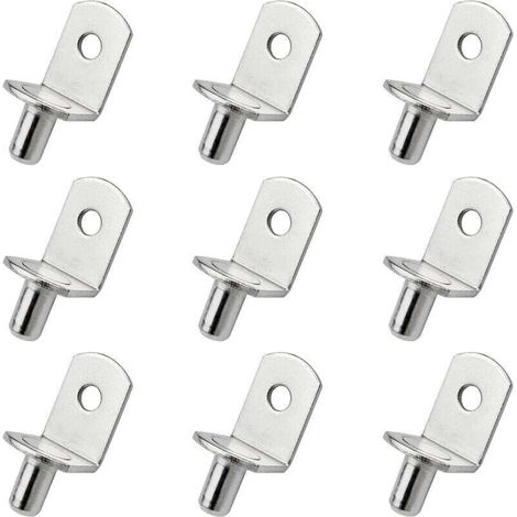 25 Pieces Metal Shelf Support Pegs, L-Shaped Shelf Brackets for Wood or Glass, Cabinets, Cupboards, and Bookshelves (1/4)
