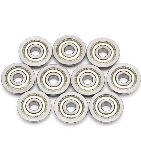 10 Roulements à Billes Miniatures en Acier pour Pièces d'Imprimante 3D, avec Double Joint et Bride Métallique