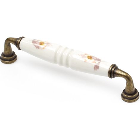 Asa en porcelana marrón, dimensiones: 142x19x32mm, entrepuntos: 128mm - (1/3)
