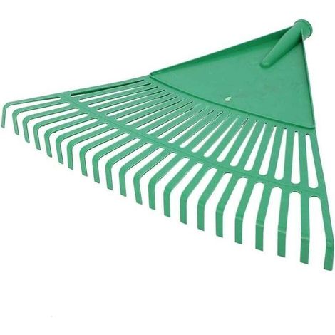 Balai à Feuilles en Plastique Râteau sans Manche Outils de Jardinage Accessoires pour l'entretien de Votre Jardin, 470 mm/22T Vert