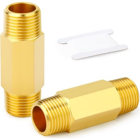 Zweiteilige Messing-Rohrverschraubung, lange Verschraubung, 3/8" BSP-Außengewinde, 50 mm Verlängerungslänge – 3/8" M, 60 mm Länge (1/5)