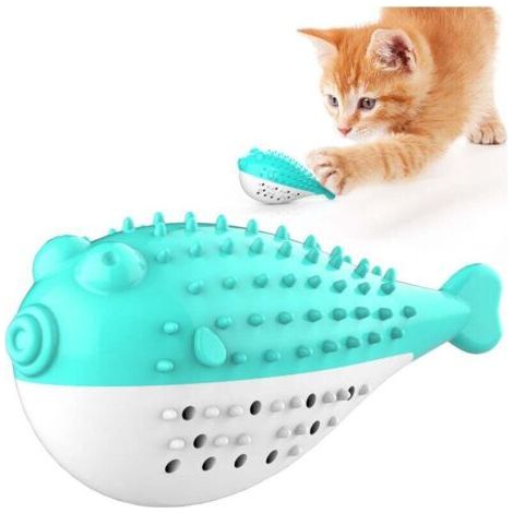Pet Supplies, Sound Chew Toys, Catnip, Pufferfish, Cat Teething Toys（Blue Lake） (1/4)
