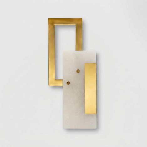 Applique da parete in vetro satinato e ferro Cube (1/5)