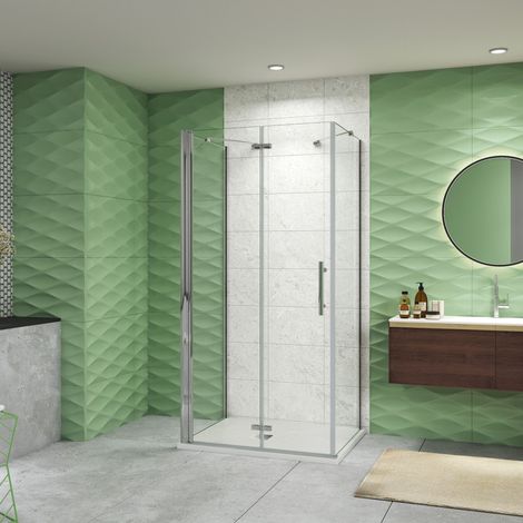 80x90x80cm Drehtür & Falttür(U-Form) Schwingtür Eckeinstieg Seitenwand Dusche Duschabtrennung Höhe195cm (1/5)