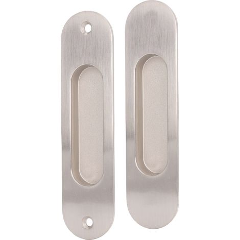 Poignée de porte coulissante en alliage d'aluminium à surface lisse, encastrée, pour porte de placard. (1/5)