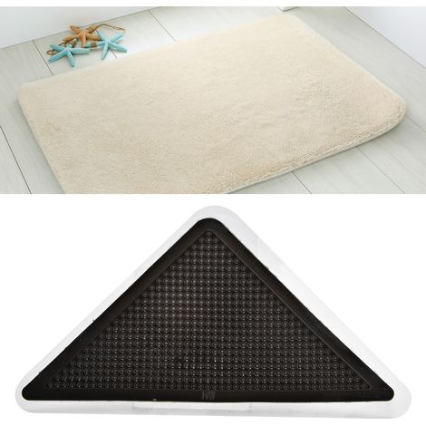Lot de 8 autocollants antidérapants triangulaires en caoutchouc PU pour tapis et réparations de tapis. (1/5)