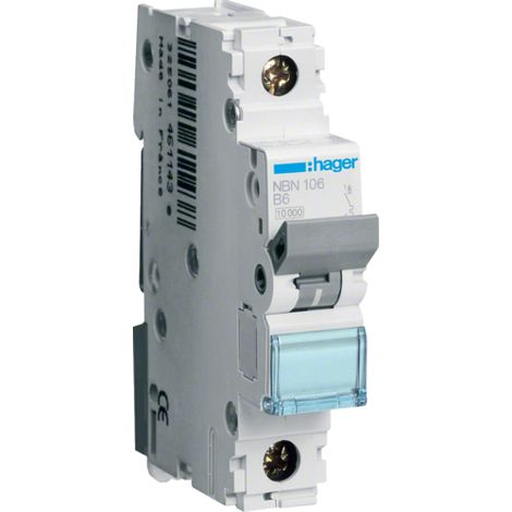 Interrupteur Hager nbn106 6 A 10 kA (1/2)