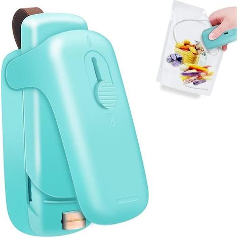Mini Scelleur, 2 en 1 Mini Scelleuse pour Sacs Bag Sealer Scelleuse De Sacs avec Cutter, Scelleur Thermique, Scelleur pour (1/4)