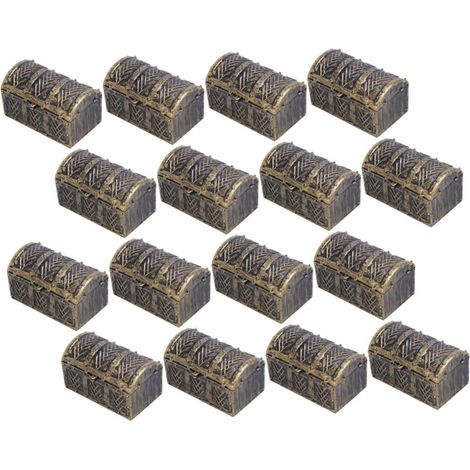 Coffret à Bijoux Rétro Coffre Trésor de Pirate Vintage Plastique Sûr Compact Fête Pirate Halloween Lot de 32 Pièces Rangement Bijoux Décoratif (1/5)