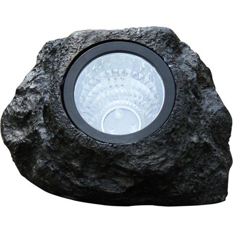 Lampadaire solaire LED étanche pour jardin, lampe extérieure imitation pierre, éclairage paysager autonome avec énergie solaire.