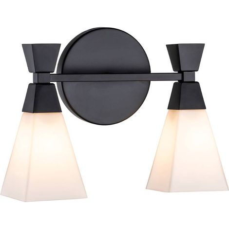 Elstead Bowtie Lampada da parete per bagno a 2 luci, nero opaco IP44 (1/5)