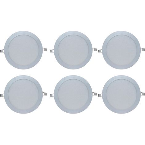 6 weiße, runde LED-Einbaustrahler, 22 cm 18 W LED-Spot, neutrales Licht (1/5)