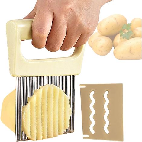 Découpe-Légumes En Acier Inoxydable Découpe-Pommes De Terre Outil de Découpe pour Légumes Oignons Carottes Fruits Préparation Aliments Cuisine Maison