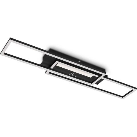LED Deckenleuchte dimmbar Memoryfunktion getrennt schaltbar 40W schwarz Briloner