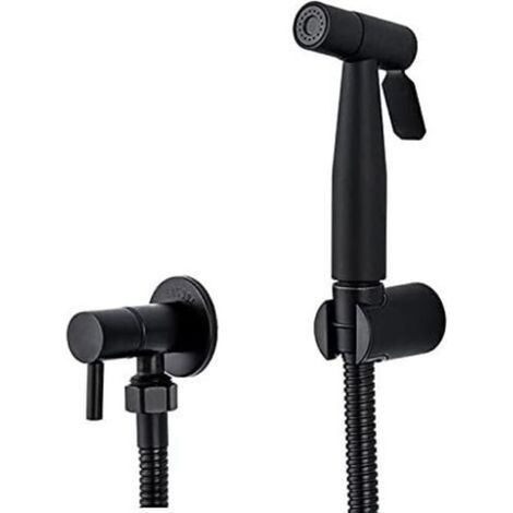 Schwarzer Bidet-Duschkopf für Badezimmer und WC, hygienische Hochdruck-Bidetdusche, sparsam und robust, Wandarmatur enngyank-Crezuo
