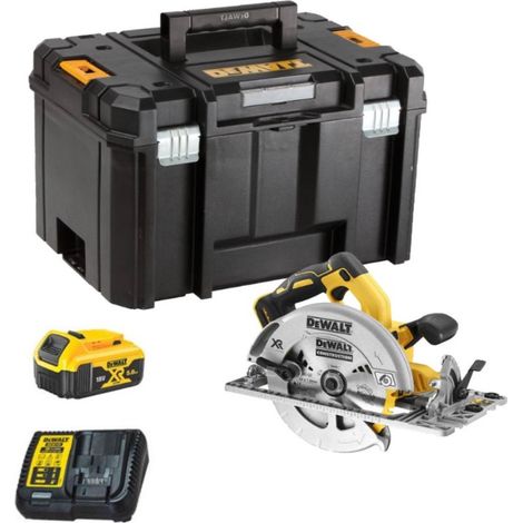 Dewalt DCS572P1-QW Scie circulaire XR 18V 184 mm - 1 X 5.0 Ah batterie + chargeur en coffret (1/5)