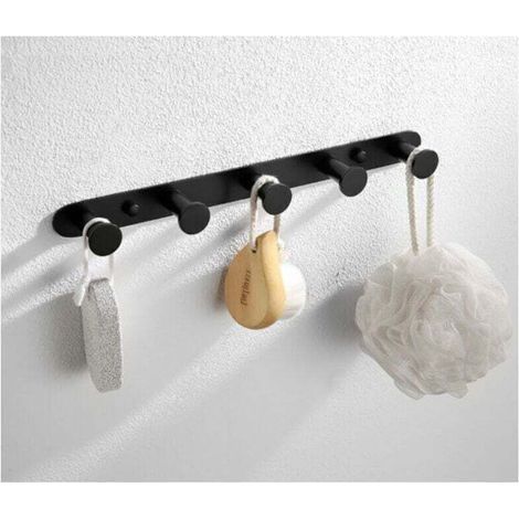 Crochet mural utilitaire avec 5 crochets Porte-manteau en acier inoxydable Porte-serviettes Ensemble d'accessoires pour commode de salle de bain (Or),de (1/3)