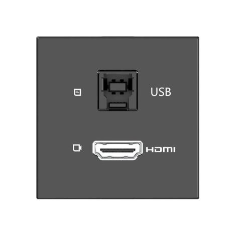 KRAMER ROOM CONNECTIVITY PASSIVE BLACK MODULE WITH 1 HDMI PORT + 1 USBB PORT INPUT.- MD-H+B/AF(B) (80-000358)