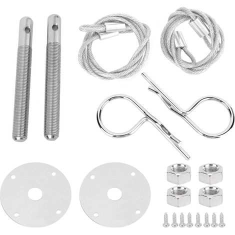 Kit de verrou de capot avec plaque de goupille et clip accessoire auto tuning (1/5)