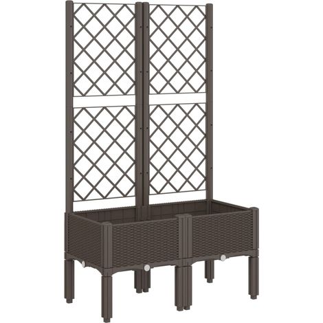 Maison Exclusive - Jardinera con enrejado PP marrón 80x40x142 cm