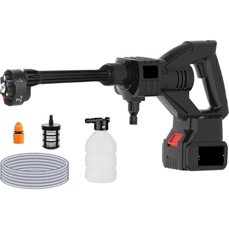 Pistolet à Mousse Professionnel 45Bar sans Fil Haute Pression Voiture laveuse à Eau Pistolet Portable Haute Pression Nettoyeur Machine Pompe laveuse for 18V (Color : Two Battery, Size : A) (1/5)