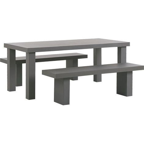 Gartenmöbel Set mit Bänken 4-Sitzer TARANTO Beton Grau
