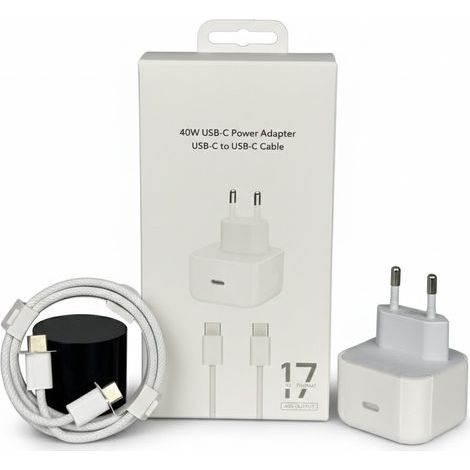 Chargeur rapide PD 40 W, compatible avec les iPhone et iPad d'Apple, kit de charge rapide universel + câble de données de 1 m