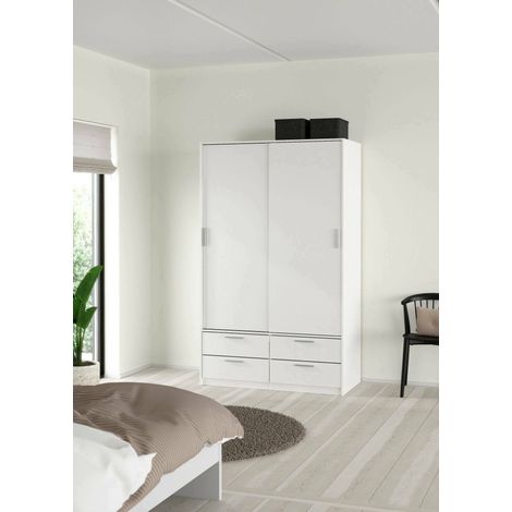 Armarios Dmora, color blanco 121,2 x 200 x 60,25 cm, con embalaje reforzado (1/5)
