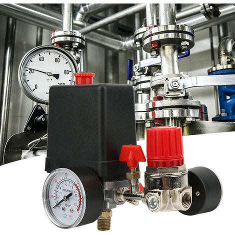 Pressostat, distributeur à 4 trous, régulateur de surpression, manomètre, accessoires pour compresseurs d'air (1/5)