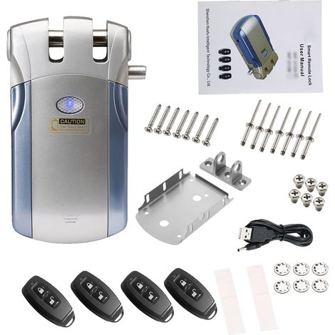 Serrure électronique intelligente WAFU WF-019 WiFi Tuya / SmartLife Lock, télécommande, invisible, sans clé, en alliage de zinc, application iOS/Android, déverrouillage avec 4 télécommandes (1/3)