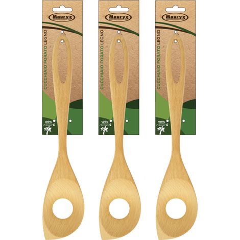 MAURY'S SET 3 CUCCHIAI FORATI IN LEGNO (1/2)