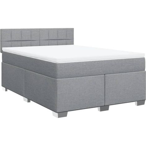 Maison Exclusive - Giroletto a Molle con Materasso Grigio Chiaro 140x190cm Tessuto