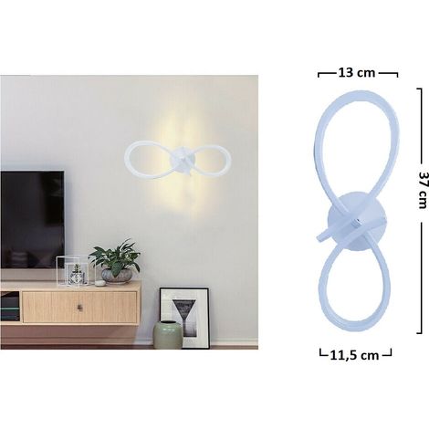 Applique led 12w infinito lampada da parete intrecciato bianco stile moderno luce fredda naturale calda  Naturale 4000k (1/3)