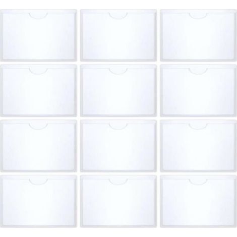 Bardusch - Lot de 12 Porte Carte Handicapé pour Pare-Brise - Étuis Autocollants Transparent de 6x9cm - Supports de Carte Réutilisables pour (1/4)