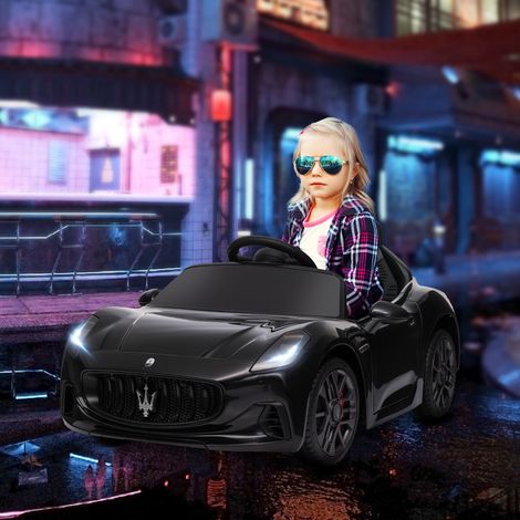 Voiture électrique pour enfants sous licence Maserati Gran Turismo Folgore, 12V avec télécommande, de 3 à 5 ans, noir (1/5)