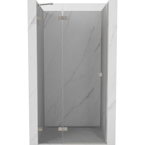 Mexen Lunar porta doccia a battente sinistra 75 cm, trasparente, nichel spazzolato - 834-075-000-97-00-L (1/5)