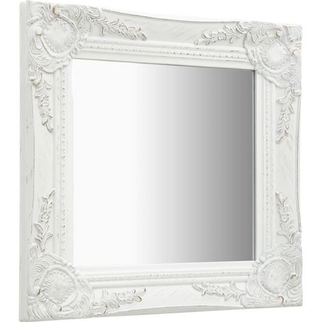 Maison Exclusive - Specchio da Parete Stile Barocco 40x40 cm Bianco