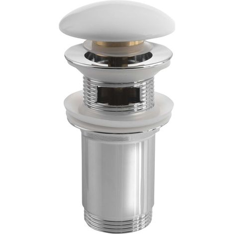 Sapho Accesorios - Válvula fija para lavabos sin rebosadero, Click Clack, blanco AR902