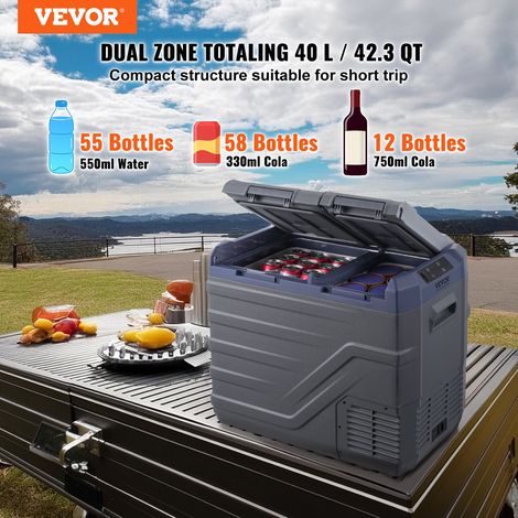 Réfrigérateur Portable à Compression 40 L, Mini Frigo de Voiture Double Zone, -20 °C à 20 °C Température Réglable, Glacière 12/24 V… (1/5)