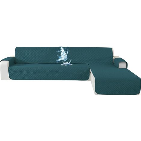Ecksofa Überwurf L-Form 4-Sitzer Dunkelgrün Wasserdicht & Rutschfest (1/5)